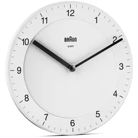 Braun Klassische analoge Wanduhr 20 cm BC06W Weiß