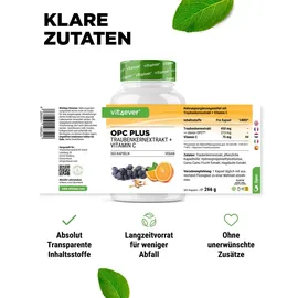 Vit4ever OPC Traubenkernextrakt + Vitamin C Kapseln 365 St.