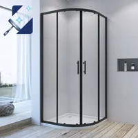 80x80x195cm Duschkabine Viertelkreis Schiebetür Duschabtrennung Duschtrennwand