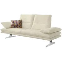 2-Sitzer W.SCHILLIG "broadway, Designsofa mit tollem Sitzkomfort", beige (sahara s37), B:216cm H:94cm T:96cm, Stoff S37 (100% Polyester): Luxus-Microfaser in Lederoptik, Sofas, Sitztiefenverstellung, Kopfteil- & Seitenteilverstellung, Breite 216cm