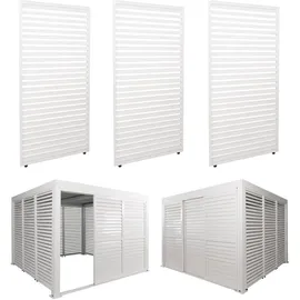 Proregal BERLINLODGE 3er-Set Aluminium Paneele für Pergola HxB 204x271cm Weiß Terrassenüberdachung Lamellenpaneel Modul