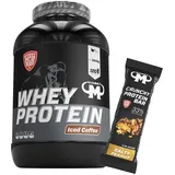 3kg Mammut Whey Protein Eiweißshake - Set inkl. Protein Shaker, Riegel, Powderbank oder Tasse (Iced Coffee, Mammut Protein Bar - Salty Peanut)