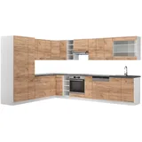 Vicco Winkelküche Fame-Line L-Form 257 x 347 cm Eiche/Weiß