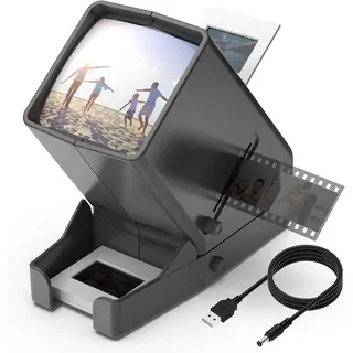 TCNEWCL DIGITNOW! 35mm Diabetrachter 3-fache Vergrößerung, LED beleuchtete, beleuchtete Betrachtung, USB Stromkabel