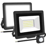 RIGIDON 2x 30W 3000LM Aussenleuchte Bewegungsmelder Led Strahler, Außen Led Lampe, 6000K Kaltweiß Led Flutlicht Außenleuchte, Wasserdicht Außen-Leuchte Flutlicht Für Garten Garage Carport Hauswand