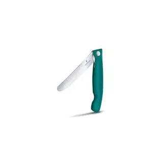 Victorinox Picknickmesser 11 cm | Kompaktes Klappmesser mit Wellenschliff für unterwegs Grün