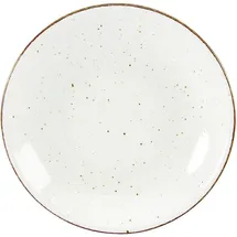 CreaTable Vintage Nature Suppenteller 23cm Porzellan, handgemalt, gesprenkelt, weiß