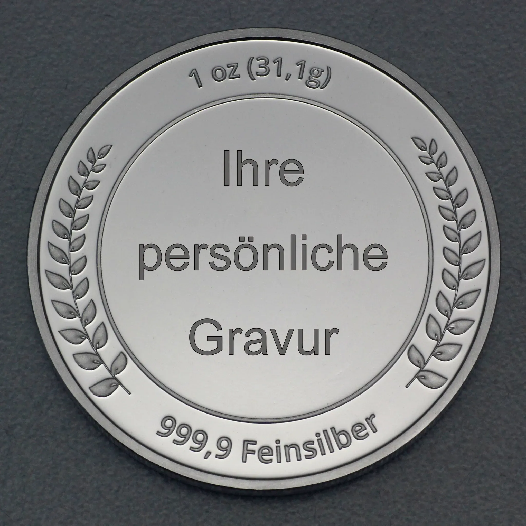 Silbermedaille 1oz (Lorbeerkranz), gravierbar