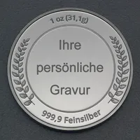 Silbermedaille 1oz (Lorbeerkranz), gravierbar