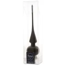 Kaemingk Christbaumspitze Glas 26cm hoch, D=6cm Weihnachtsbaumspitze schwarz matt