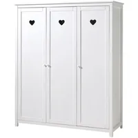 58 aufm Kessel Kleiderschrank Kamila 159 x 57 x 191 cm Kiefer massiv weiß