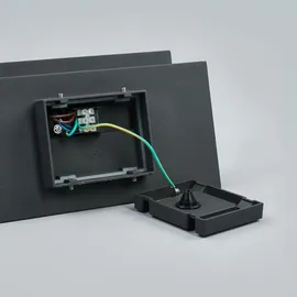 LUCANDE Außenwandleuchte Aluminium 10,9 cm x 27 cm x 15,4 cm spritzwassergeschützt schwarz