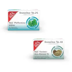 H&S Fenchel-Anis-Kümmel Tee +Pfefferminzblätter Tee Set 1 Sparset