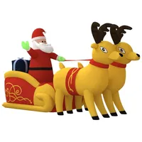 VidaXL Aufblasbarer Weihnachtsmann mit Rentieren LED 130 cm