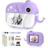 TIATUA Kinderkamera Sofortbildkamera,Digitalkamera für Kinder mit Druckpapier & 32G Karte,VideoKamera mit 2,4" Bildschirm,Fotokamera Sofortbilder,Geschenk für Kinder 3-12 Jahren