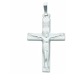 Kreuzkette ADELIA ́S "schmuck, damen schmuck, für sie, hochwertig, preiswert, günstig", silber, Halsketten, Damen, Silber 925 (Sterlingsilber), Schmuckset mit bis 45 cm stufenlos verstellbarer 925 Silber Halskette