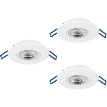 EGLO Zujar 3er Set Einbauleuchten Kunststoff weiß Ø 90mm 3x3,4W