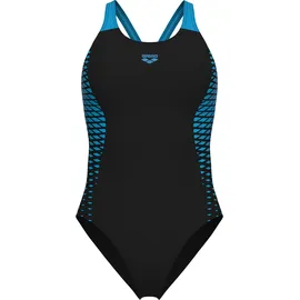 Arena Badeanzug Damen Schwarz/Türkis 38