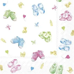 Serviette Baby Shoes 20tlg. Papier Bunt