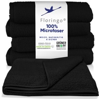 Moon 5er Pack Microfaser, Friseur, Handtücher, Salonhandtücher, ca. 70x130 cm von Floringo mit saugstarker Oberfläche (schwarz)