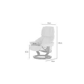 Stressless Relaxsessel Reno Leder 79 x 108 x 75 cm Braun mit Hocker