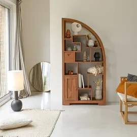 Tikamoon Bücherregal 40 x 30 x 180 cm Beige