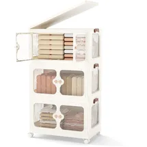 Costway Aufbewahrungsbox 48 x 34 x 82 cm 3-tlg. Weiß