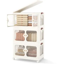 Costway Aufbewahrungsbox 48 x 34 x 82 cm 3-tlg. Weiß