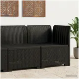 vidaXL Gartenlounge, Garten-Sofa Rattan-Look PP Anthrazit