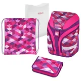 Herlitz Motion Plus 4-tlg. pink cubes mit Turnbeutel