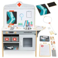 Mamabrum Holz Arzneischrank XXL - Arzt Set für Kinder mit 20 Medizinischen Zubehörteilen, Stethoskop, Spritze, Thermometer - Rollenspiel Doktor Spielzeug aus Kiefernholz