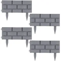 Hti-Living Beeteinfassung Steinmauer 4-teilig Nessa