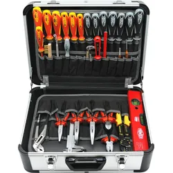 FAMEX 419-43 Profi Alu Werkzeugkoffer bestückt - PROFESSIONAL - mit Werkzeug Set - 275-tlg.
