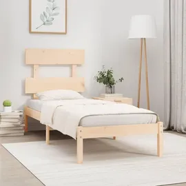 vidaXL Massivholzbett 90 x 200 cm Beige