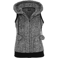 URBAN CLASSICS Ladies Melange Teddy Vest in Grau, Größe S