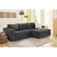 Ecksofa JOCKENHÖFER GRUPPE "Kampen L-Form" Sofas Gr. B/T: 288cm x 130cm, Cord, Ottomane beidseitig montierbar, grau Bettfunktion, Federkern, Bettkasten, Ottomane links oder rechts Bestseller