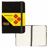 IDENA Notizbuch 80g/m2 kariert schwarz DIN A7