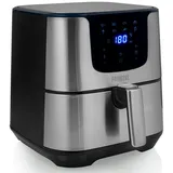 Princess Digitale Edelstahl Heißluftfritteuse XXL ohne Öl, 8 Programme, 5,5 Liter, 1700W - Silber