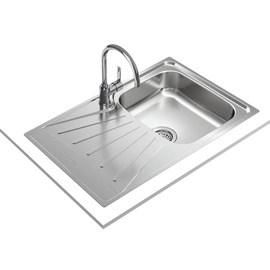 Teka Starbright 45 E-xp 1c 1e Rev Spüle mit Abtropffläche, Einbau- und wendbar, Möbel 45 cm, Handventil, Edelstahl