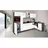 L-Form 310 x 172 cm E-Geräte weiß seidenglanz/eiche york nachbildung