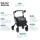 Rollz Flex 2.0 Rollator leicht mit Sitz pebble white