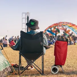 Relaxdays Einkaufs-Trolley rot 92,5 x 42 x 28 cm