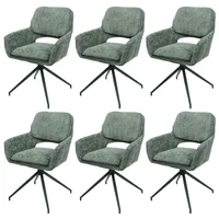 Mendler 6er-Set Esszimmerstuhl HWC-N74, Küchenstuhl, drehbar Auto-Return, Stoff Chenille