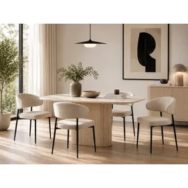 Actona Esszimmerstuhl Edina Polyester beige 2er Set
