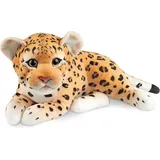 Brubaker Leopard Kuscheltier - 30 cm Stofftier - Baby Plüschtier Raubkatze Liegend - Kinder Plüsch Spielzeug, Braun