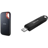 SanDisk Extreme Portable SSD 1 TB & Ultra USB Type-C Flash-Laufwerk Smartphone Speicher 64 GB (Mobiler Speicher, USB 3.1 Gen 1, SecureAccess-Software, 150 MB/s Lesen, USB Laufwerk)