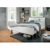 Wiemann Futonbett WIEMANN "Monaco, 4-fache Liegehöhenverstellung", weiß (weiß, leisten in chrom), B:99cm L:218cm, Betten, Futonbett, mit stilvollem Holzkopfteil, Made in Germany