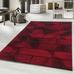 Teppich AYYILDIZ TEPPICHE "Beta 1110", rot, B:140cm H:11mm L:200cm, Kunstfaser, Teppiche, Läufer, Kurzflor, Wohnzimmer