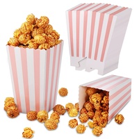 Zocipro 50Stk Popcorn Tüten Candy Container Popcorn Box, Partytüten Popcorntüten,kleine Papier-Süßigkeiten-Behälter, für Popcorn Salzstangen und Candybar (rosa)
