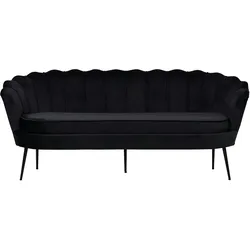 Nice Sofa 3 Personen velour schwarz.